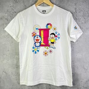 Takashi Murakami x Uniqlo x Doraemon Rainbow White Tee Shirt